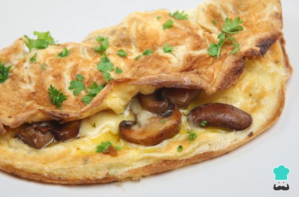 Tortilla de hongos y manzana